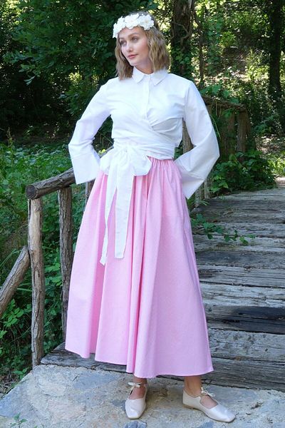 Ceylan Otantik Pink Skirt with Polka Dots