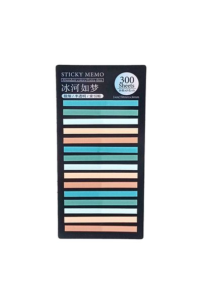 sibga tasarım Transparent Colored Thin Strip Postit - Bookmark, 300 Sheets