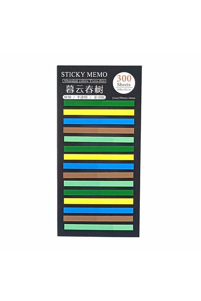 sibga tasarım Transparent Colored Thin Strip Postit - Bookmark, 300 Sheets