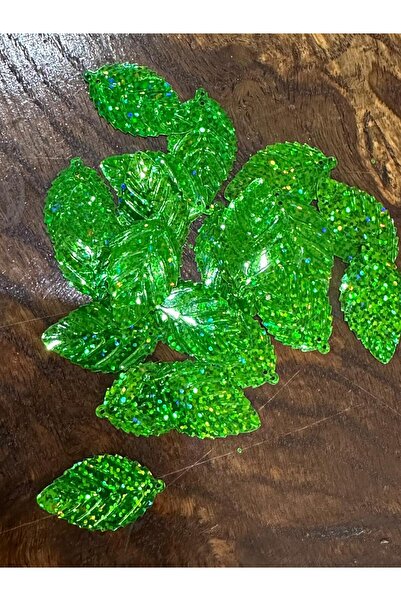 Gönülden Tasarım 3x2 cm 50 bucăți pungi cu paiete cu ștampile în relief cu tăiere cu laser verde