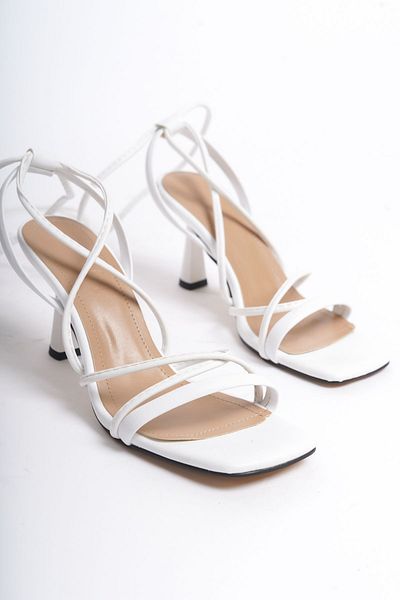 GökDesem White Ankle Strap Women's Shoes