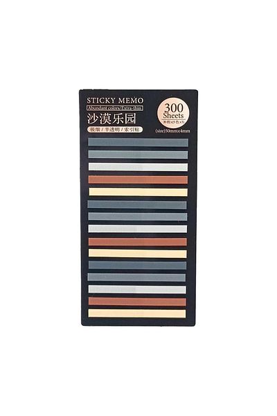 sibga tasarım Transparent Colored Thin Strip Postit - Bookmark, 300 Sheets