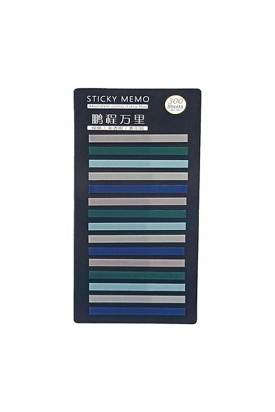 sibga tasarım Transparent Colored Thin Strip Postit - Bookmark, 300 Sheets