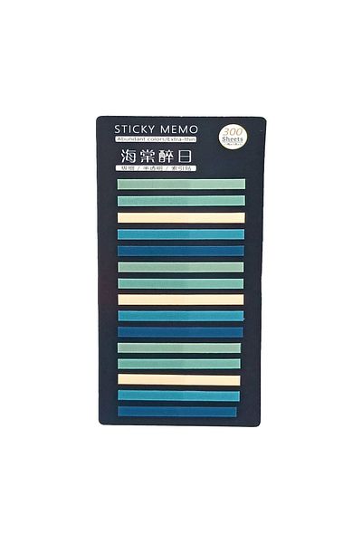 sibga tasarım Transparent Colored Thin Strip Postit - Bookmark, 300 Sheets