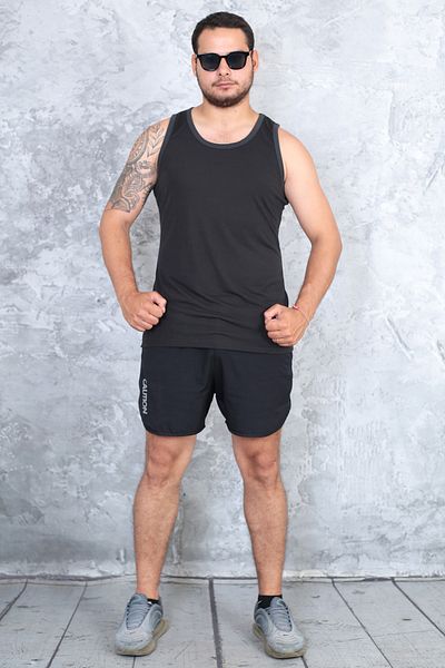 technomonkey Men's Black Slim Fit Halter Collar Cotton Sports Tank Top