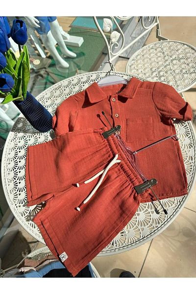 La ciel Muslin Fabric Children's Shorts Set