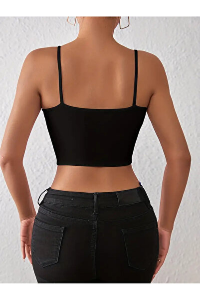 f-maskfashion Чорний бюстгальтер з бретельками з піщаного кольору