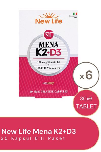 New Life Mena K2 D3 - Pack of 6 30 Capsules