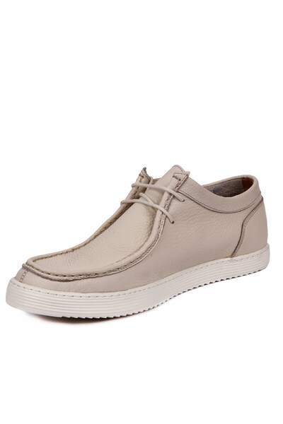 SailLakers - Μπεζ δερμάτινα ανδρικά παπούτσια