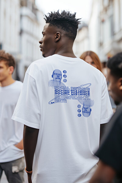Eazy Co Eazy White majica kratkih rukava sa širokim printom, unisex, za društ...