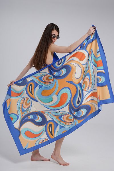 nehir eşarp 95x145 Ethnic Patterned No-Show Pareo