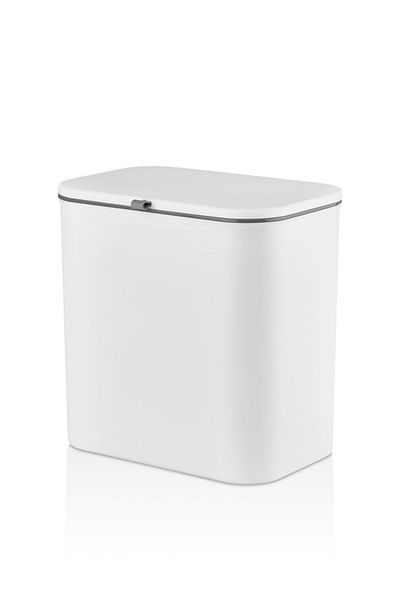 EARABUL Arispa 15 Liter Functional Lid Bathroom and Kitchen Countertop Garbage Can with Cabinet and Wall Apparatus