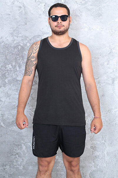 technomonkey Men's Black Slim Fit Halter Collar Cotton Sports Tank Top