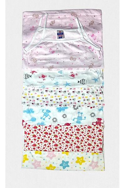 Pi Giyim 6-Piece Patterned Girl's Tank Top - Rope Strap
