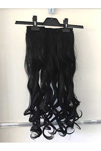 renklidüşler Perucă Trend Lux Half Moon Snap Fiber Sintetică Culoare Neagră A...