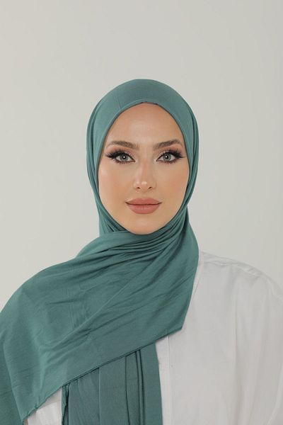Beyzak Coral Green Luxury Combed Cotton Shawl - Women's Hijab Jersey Hijab Lycra Shawl