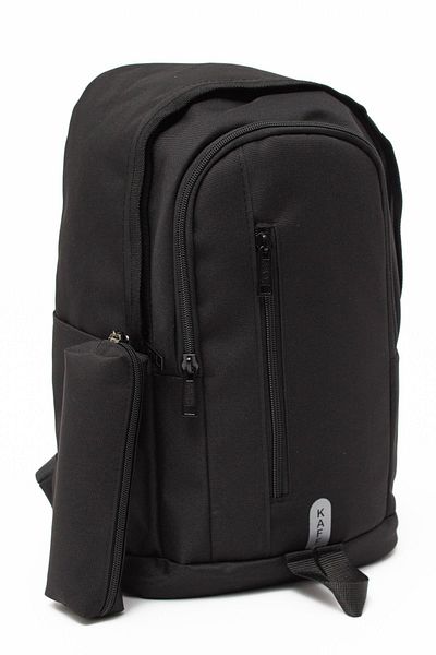 KAFF Unisex Black Multi-Compartment Laptop Sports Travel Daily School Backpack with Pen Holder - 00510