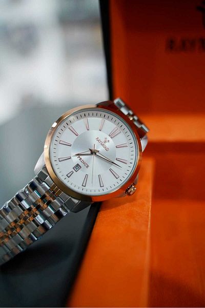 Raymond Silver Rosegold Steel Watchband