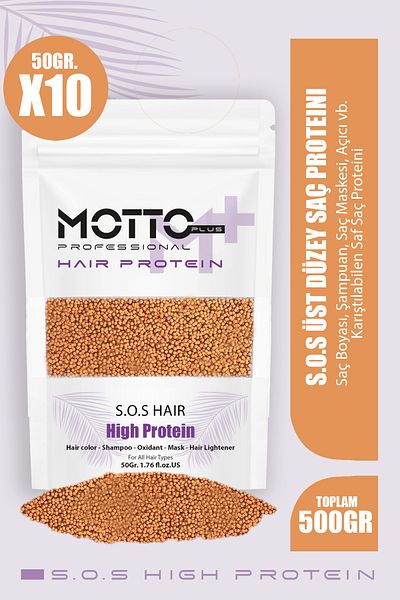 Motto Plus Professional تركيبة 500 جرام - بروتين الشعر للإنقاذ في حالات الطوارئ، فعال ضد التآكل في صبغ الشعر وتلوينه.