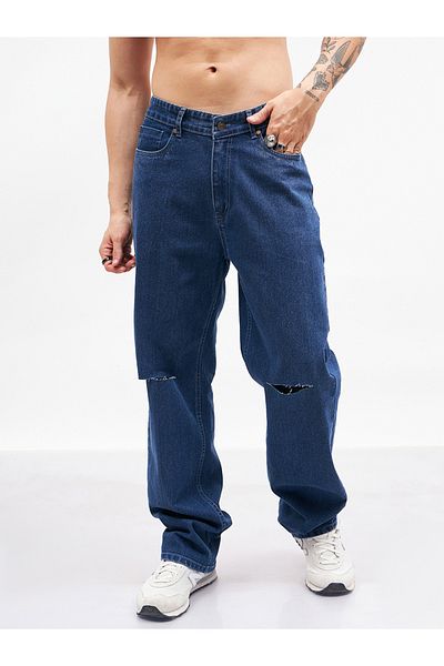 Mascln Sassafras By Styli Knee Slit Relaxed Fit Jeans