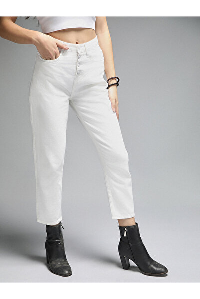 High Star By Styli High Rise Clean Look Mom Fit Cropped Jeans