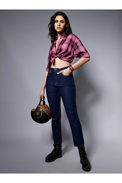 High Star By Styli High Rise Straight Leg Stretchable Jeans