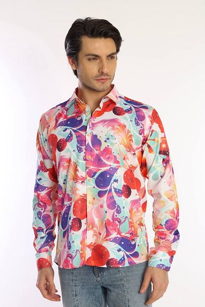 PASSERO Men's Shirt - Slim Fit and Digital Printed