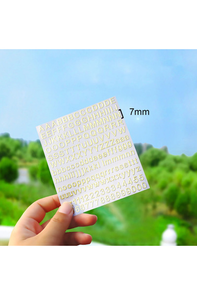 Getshopmini Epoksi Reçine Çıkartmalı Sticker Harf Gold 7mm