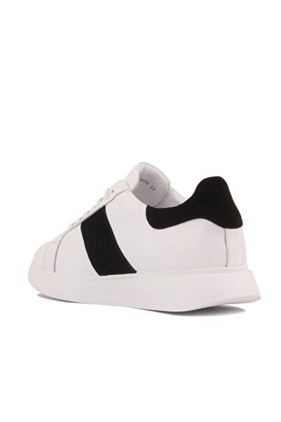 SailLakers - White Leather, Black Suede Men's Casual Shoes 101-8036-H1235