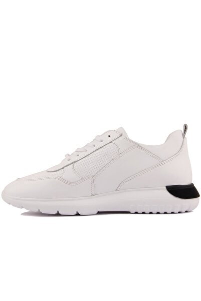 SailLakers - Λευκά δερμάτινα ανδρικά παπούτσια casual με κορδόνια 101-050-HE958