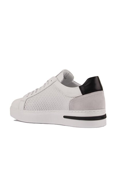 SailLakers - White Leather Lace-Up Men's Casual Shoes 101-8079H1280E