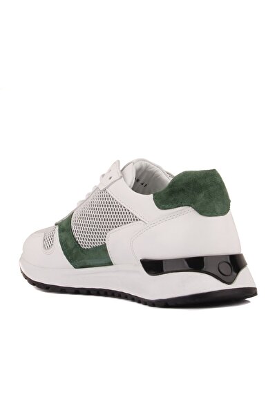 SailLakers - Λευκό δέρμα, πράσινο σουέτ με κορδόνια ανδρικά casual παπούτσια 101-7066-H1071