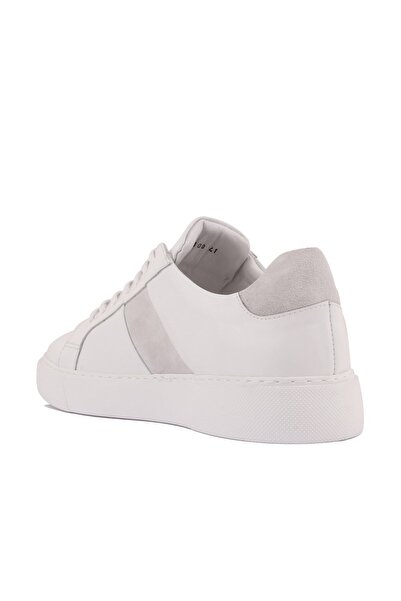 SailLakers - Λευκά δερμάτινα ανδρικά παπούτσια casual με κορδόνια 101-11001065