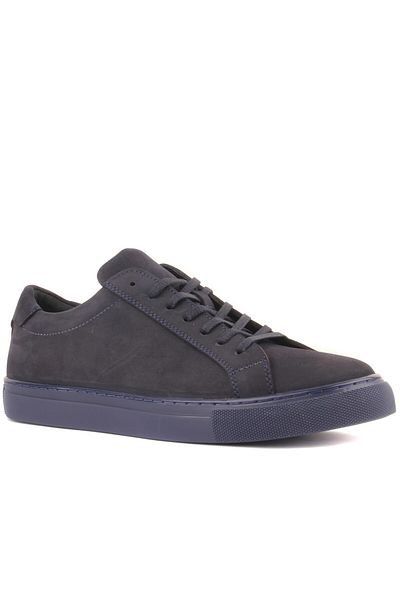 SailLakers Navy Blue Nubuck Leather Lace-up Men's Casual Shoes