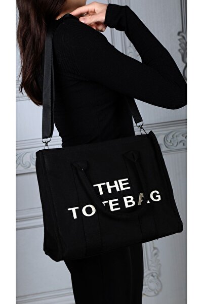 Valu Accessorize Kadın Kanvas Büyük Boy Nakışlı Yazılı Tote Bag Çapraz Askılı...