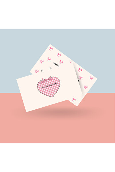 Sumicorn Design Kurdele Desenli Çift Taraflı Teşekkür Kartı,Thank You Card,He...
