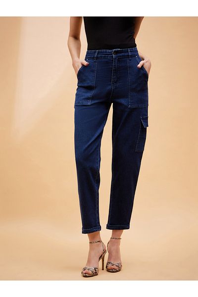 Sassafras By Styli High Rise Multi Pockets Balloon Fit Jeans