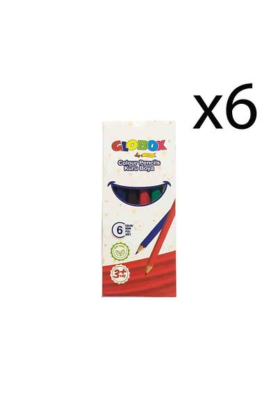 Globox 6-Color Dry Crayons - Short 6 Pieces