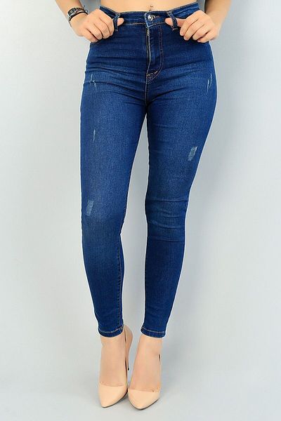 Lixera Blugi skinny cu unghii în lycra albastru Viola - Vezi tabelul nostru de mărimi