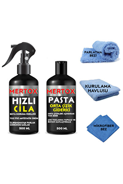 MERTOX OTO ARAÇ ARABA ORTA PASTA CİLA SETİ 2X500ML - ORTA ÇİZİK GİDERİCİ PAST...