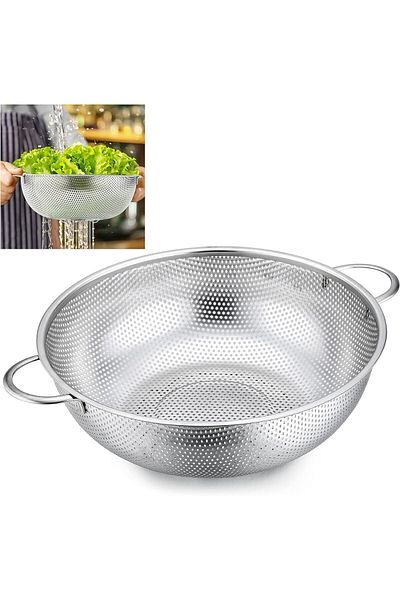 TARIK HOME 22.5 Cm Stainless Steel - Vegetable and Pasta Strainer