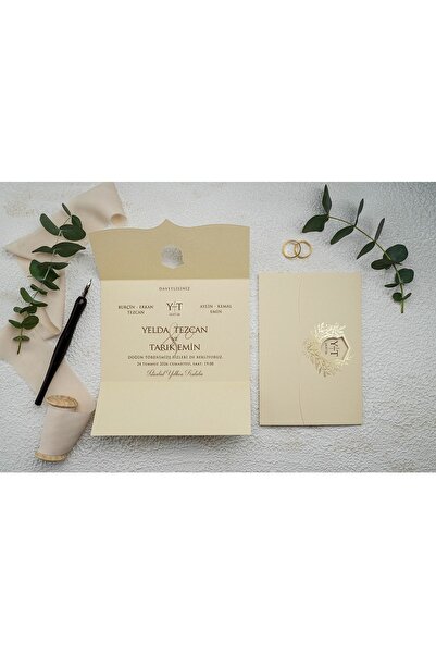 ERDEM DAVETİYE Düğün, Nişan, Nikah Davetiyesi (50 Adet) 9158