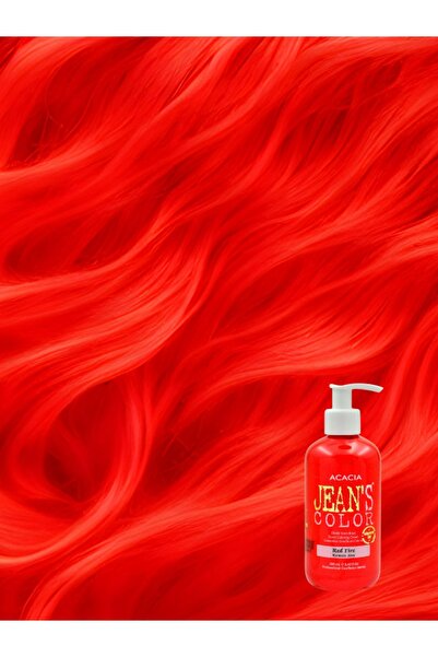 jeans color Amonyaksız Kırmızı Ateş Renkli Saç Boyası 250 Ml x2 Adet Kokusuz Su Bazlı Red Fire Hair Dye