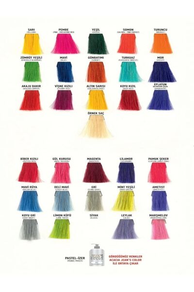 jeans color Amonyaksız Turuncu Renkli Saç Boyası 250 Ml Kokusuz Su Bazlı Orange Hair Dye