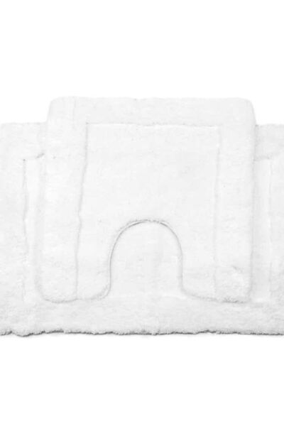 Orange Bed & Bath Bath Mat Set Two Pieces - White
