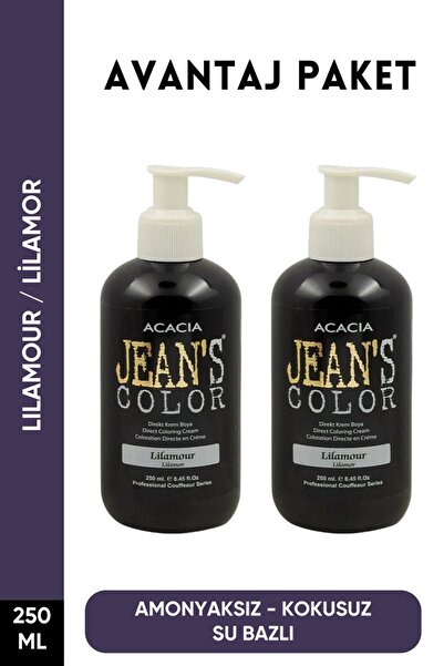 jeans color Amonyaksız Lilamor Renkli Saç Boyası 250 Ml x2 Adet Kokusuz Su Ba...