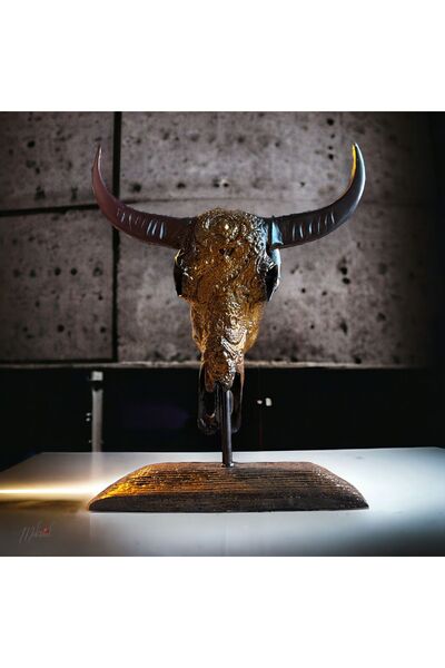 MÜKEMEL Bronz el yapımı Boho tarzı boğa heykeli, özgün ve dikkat çekici bir p...