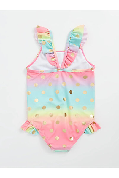 LC Waikiki LCW baby Kare Yaka Puantiye Desenli Kız Bebek Mayo