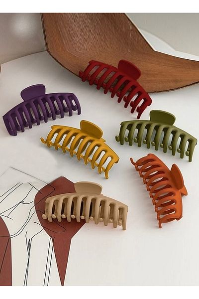 PREGIO Women's 6-Piece Large Size Rake Banana Buckle Elegant Winter Latch Buckle