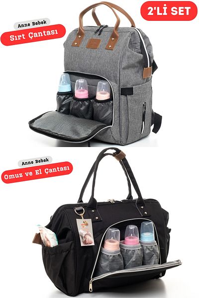 Sahra Baby Elite Care Bag Set of 2 - Luxus Backpack and Elegance Shoulder Bag